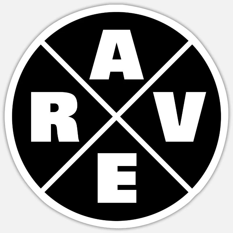 Techno - Techno music - Rave - Raver Sticker Größe S (10 x 10 cm)