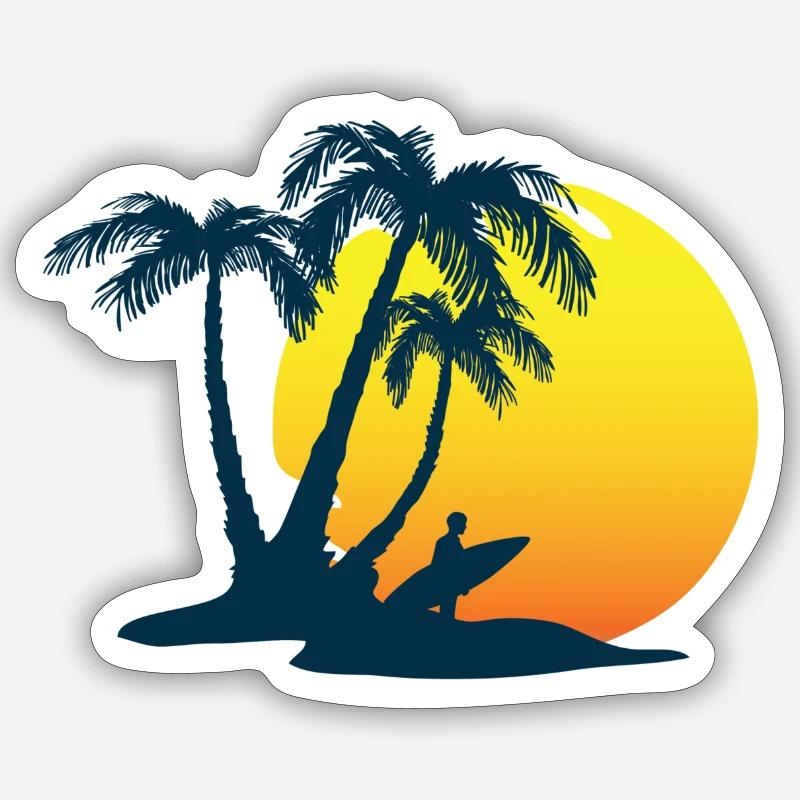 Palm tree - Sticker size S (10 x 10 cm) - white matte
