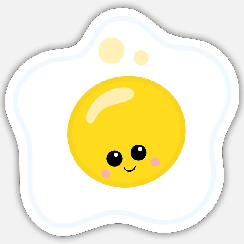fried egg - Sticker size S (10 x 10 cm) - white matte