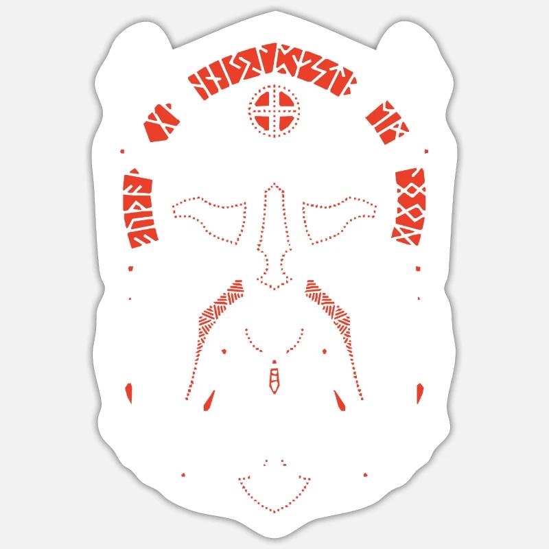 Thor Maske Wikinger Vikings Odin Valhalla Walhalla - Sticker Größe S (10 x 10 cm) - Mattweiß