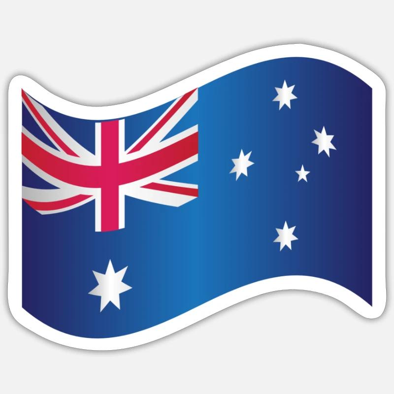 Drapeau australien - Sticker taille S (10 x 10 cm) - blanc mat