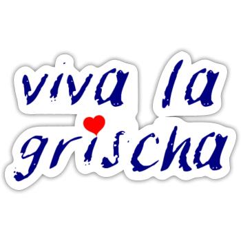 viva la grischa - Sticker Größe S (10 x 10 cm) - Mattweiß - Vorne