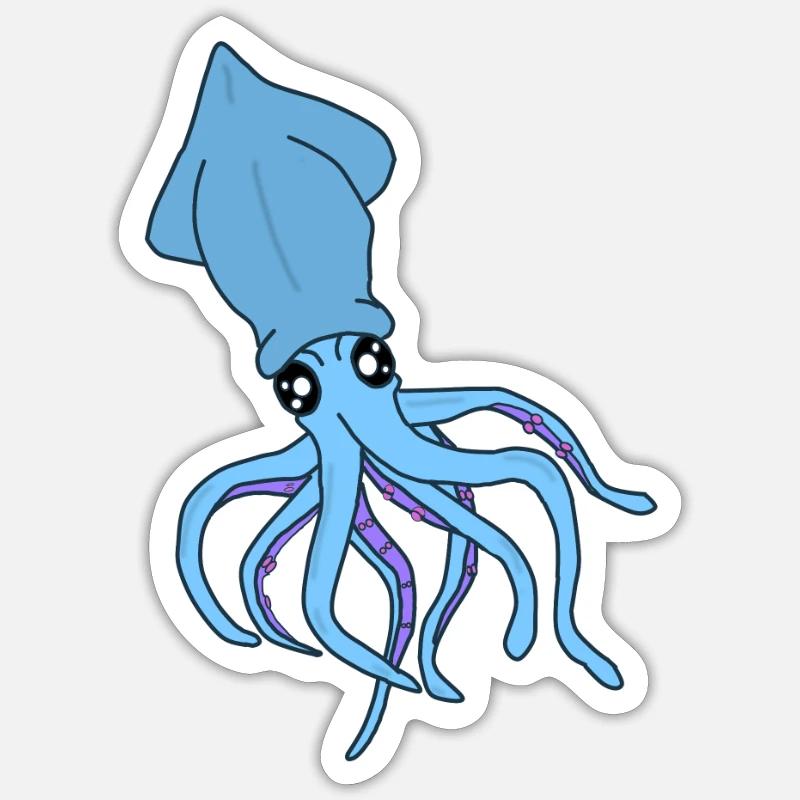 Conception de calamars Sticker taille S (10 x 10 cm)