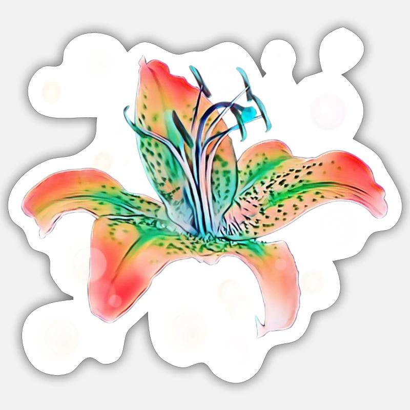 Orchidée - Sticker taille S (10 x 10 cm) - blanc mat