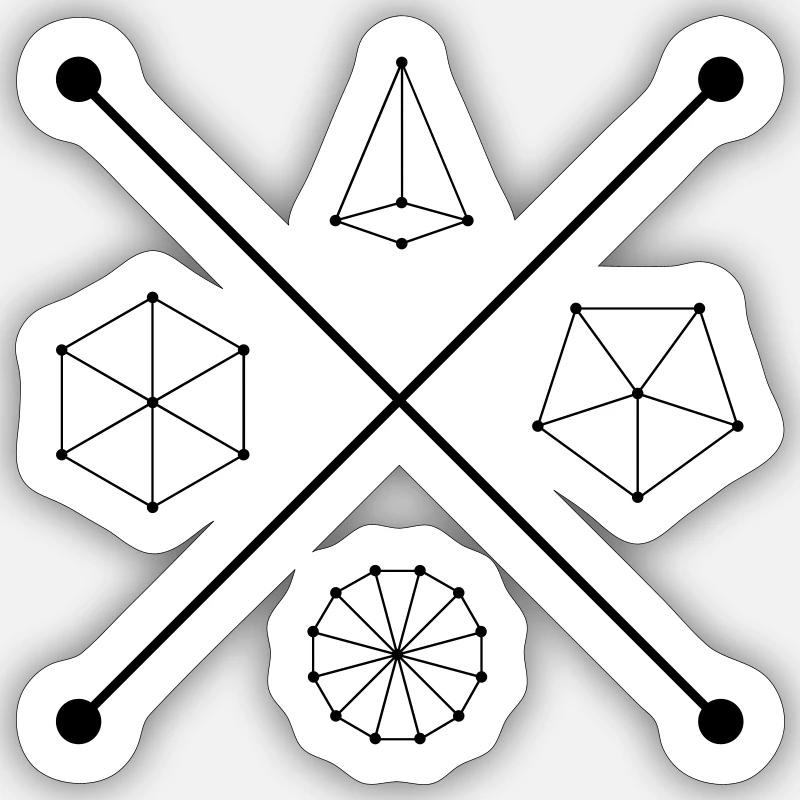 Geometry - Sticker size S (10 x 10 cm) - white matte