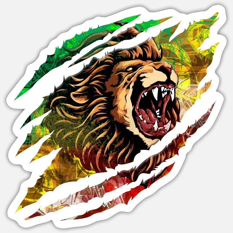 Explosion de couleurs de Lion Storm Sticker taille S (10 x 10 cm)