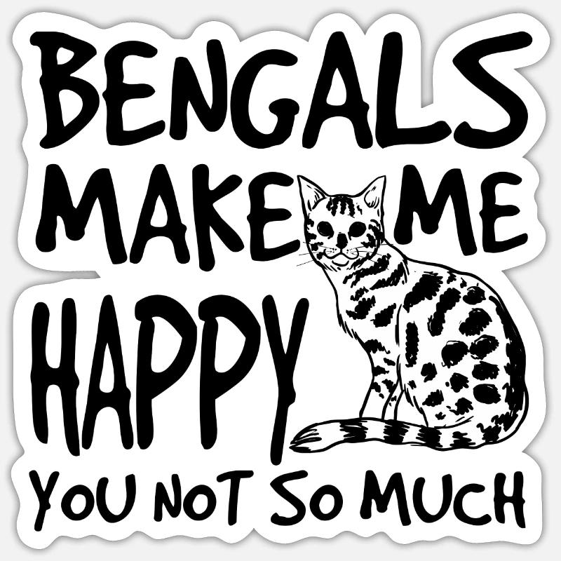Chat du Bengale - Sticker taille S (10 x 10 cm) - blanc mat