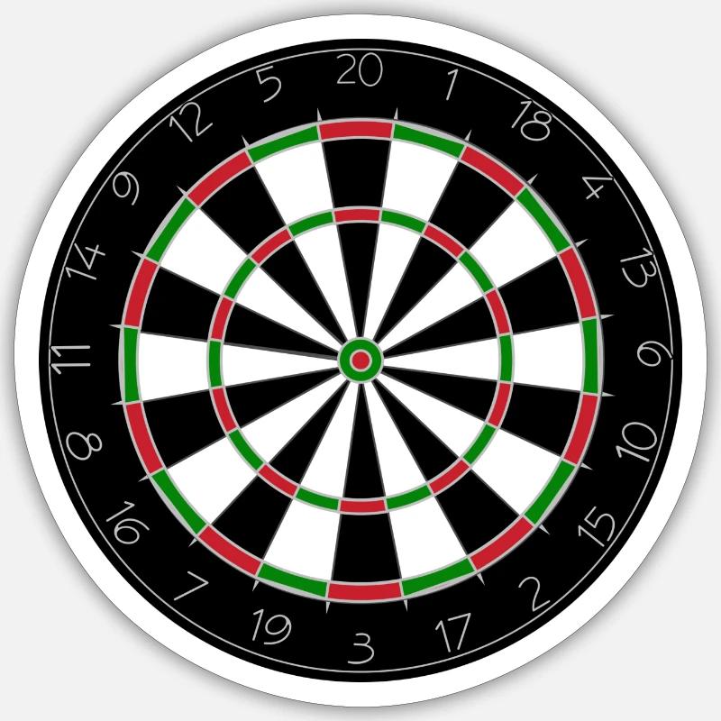 Dart Slice Board Arrows Player Throwing Hobby - Sticker size S (10 x 10 cm) - white matte