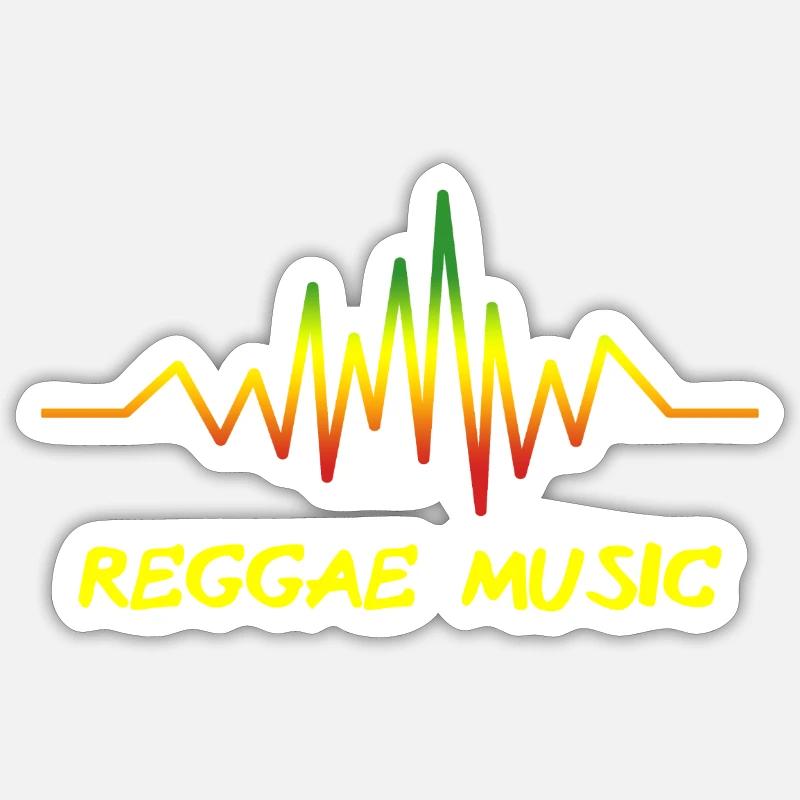 Conception d’ondes sonores reggae - Sticker taille S (10 x 10 cm) - blanc mat