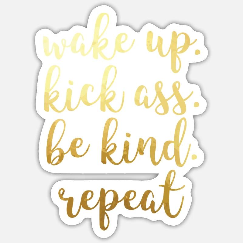 Kick ass repeat - Sticker Größe S (10 x 10 cm) - Mattweiß
