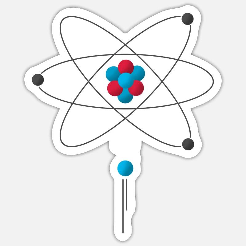 Atom proton neutron electron science elements - Sticker size S (10 x 10 cm) - white matte