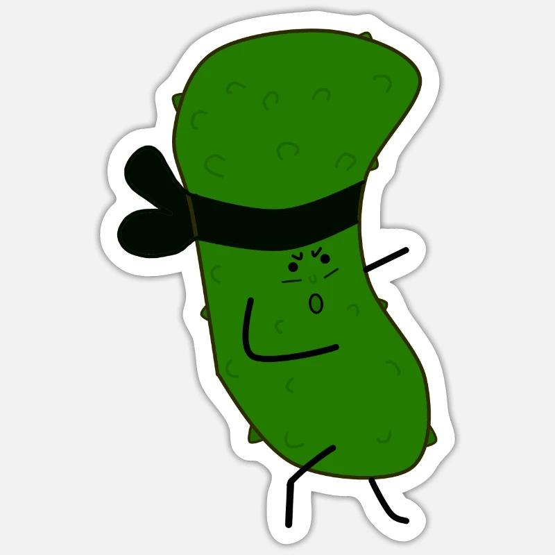 Concombre de Karaté - Sticker taille S (10 x 10 cm) - blanc mat