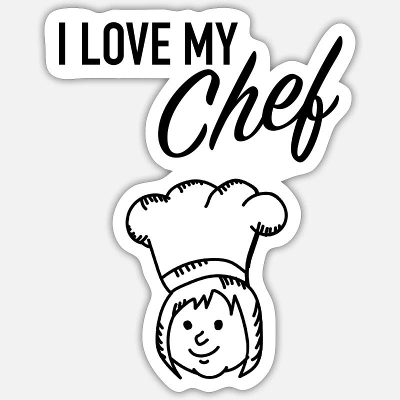 Chef - Sticker taille S (10 x 10 cm) - blanc mat