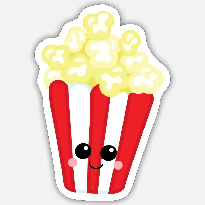 Popcorn - Sticker size S (10 x 10 cm) - white matte