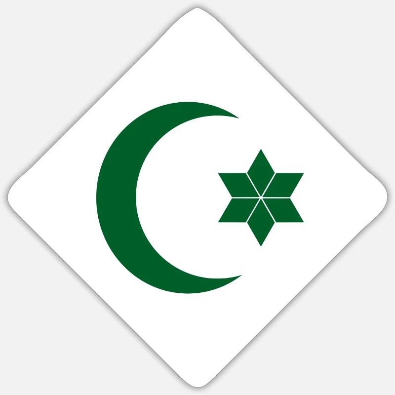 Drapeau Rif - Sticker taille S (10 x 10 cm) - blanc mat