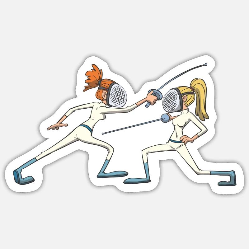 Fencing evasive maneuver gift idea - Sticker size S (10 x 10 cm) - white matte
