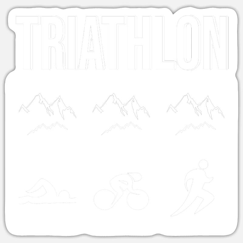 Triathlon Triathlet - Sticker Größe S (10 x 10 cm) - Mattweiß