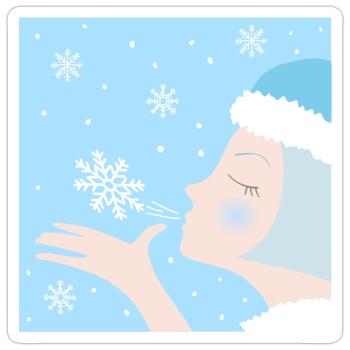 Winter - Sticker Größe S (10 x 10 cm) - Mattweiß - Vorne