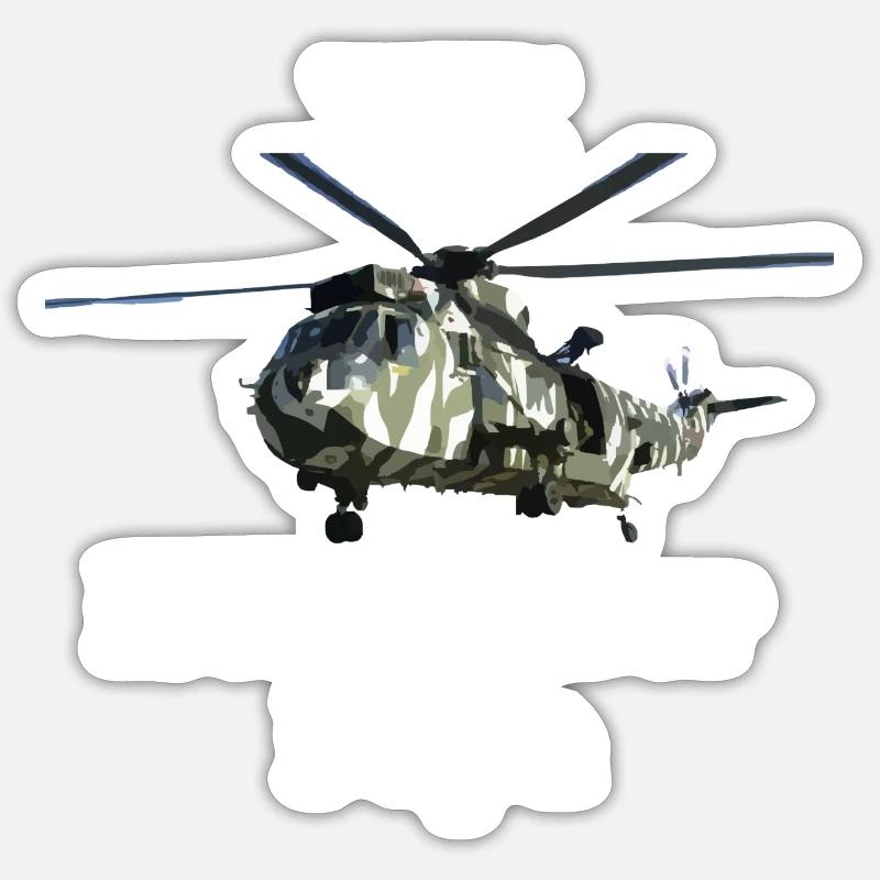 Fier d’hélicoptèrepapa - Sticker taille S (10 x 10 cm) - blanc mat