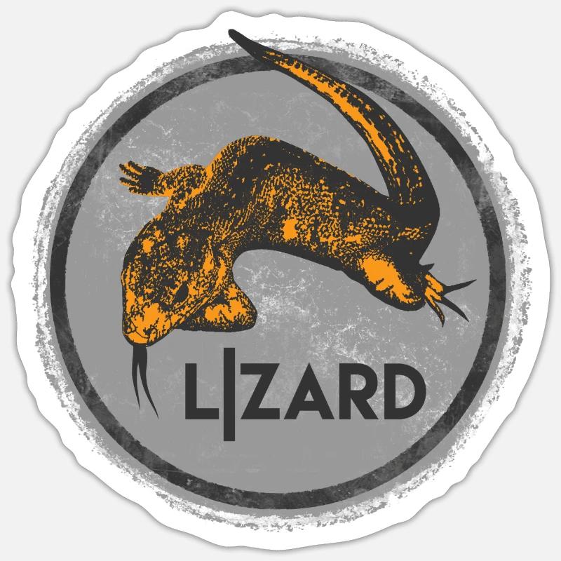 Impression d’illustration de lézard créatif - Sticker taille S (10 x 10 cm) - blanc mat
