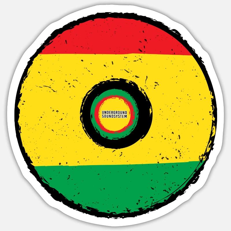 Disque Underground Soundsystem - Sticker taille S (10 x 10 cm) - blanc mat