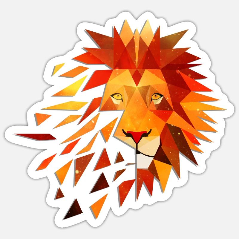 Lion - Sticker taille S (10 x 10 cm) - blanc mat