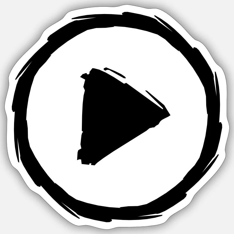 play triangle stop button break music buttons circles Sticker size S (10 x 10 cm)