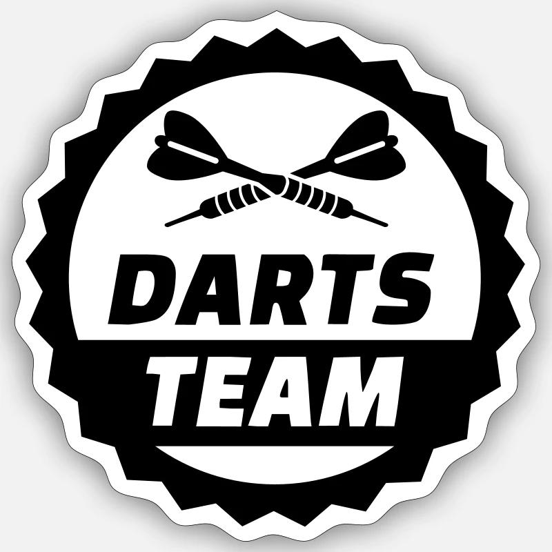 Darts Team - Sticker taille S (10 x 10 cm) - blanc mat