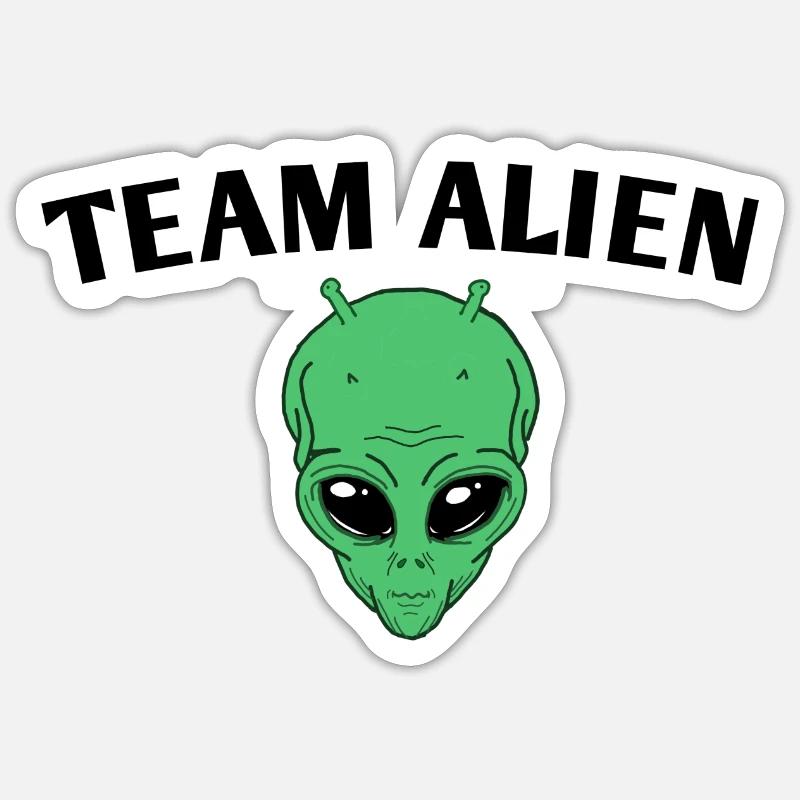 Équipe Alien - Sticker taille S (10 x 10 cm) - blanc mat