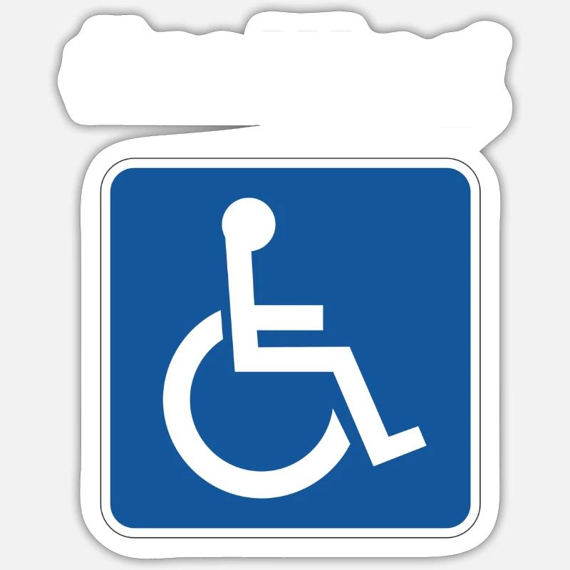 rollstuhl - Sticker Größe S (10 x 10 cm) - Mattweiß