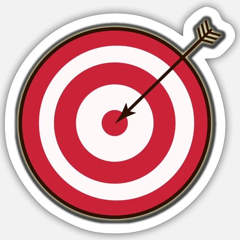 Flèche cible touchée Sticker taille S (10 x 10 cm)