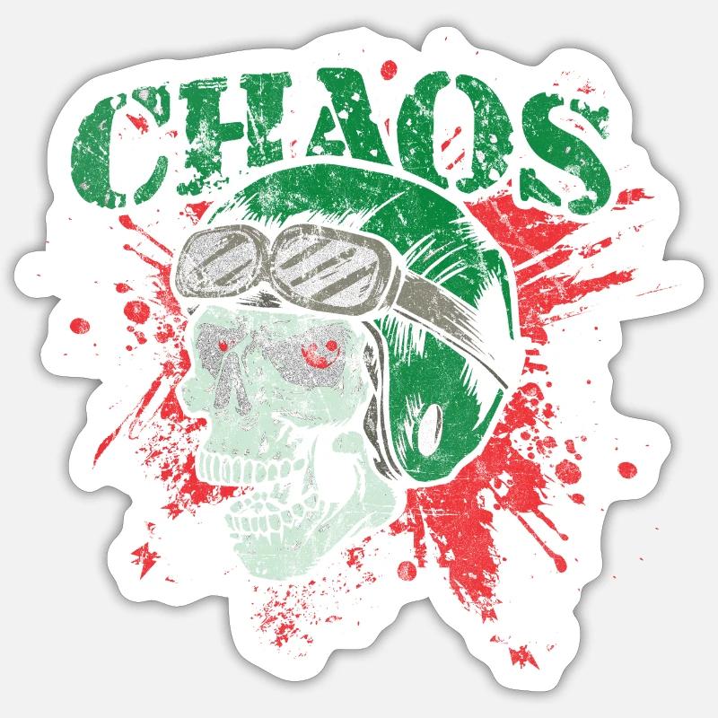 crâne - Sticker taille S (10 x 10 cm) - blanc mat