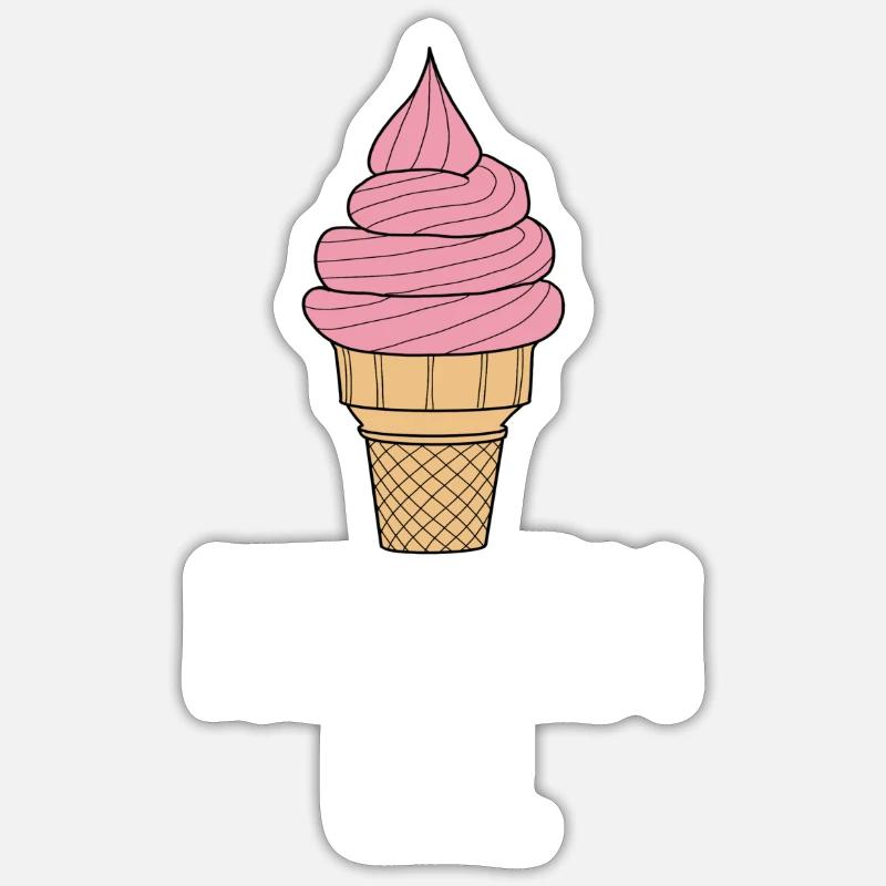 Softeis - Sticker Größe S (10 x 10 cm) - Mattweiß
