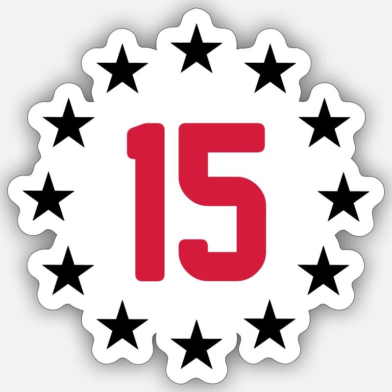 15 jahre - Sticker Größe S (10 x 10 cm) - Mattweiß