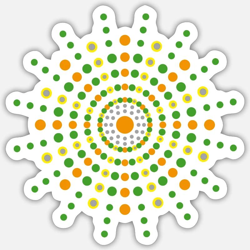 Mandala d'ouverture zen - Sticker taille S (10 x 10 cm) - blanc mat