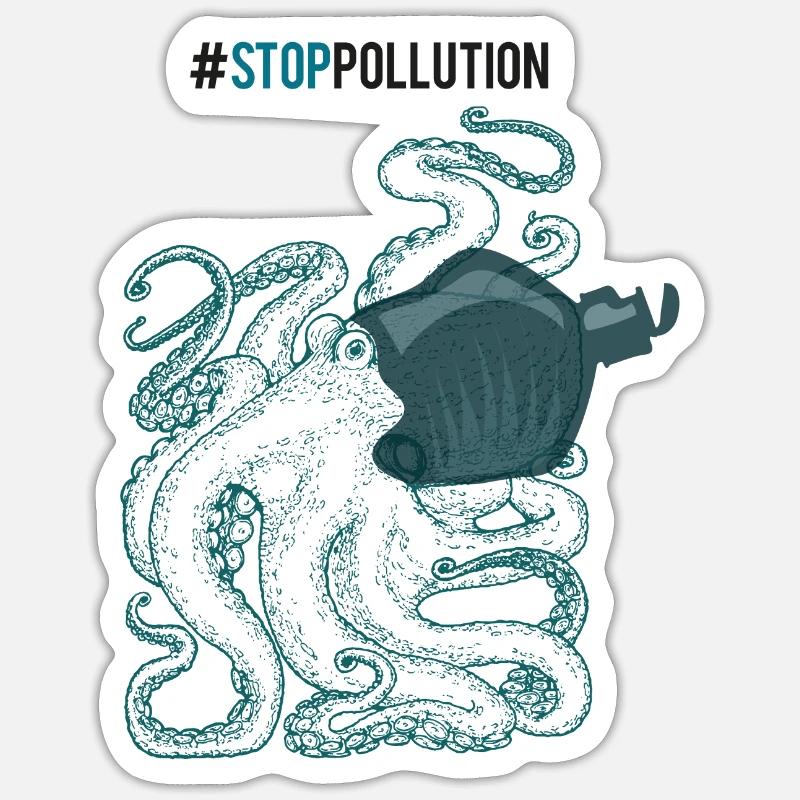 Stop Pollution Sticker size S (10 x 10 cm)