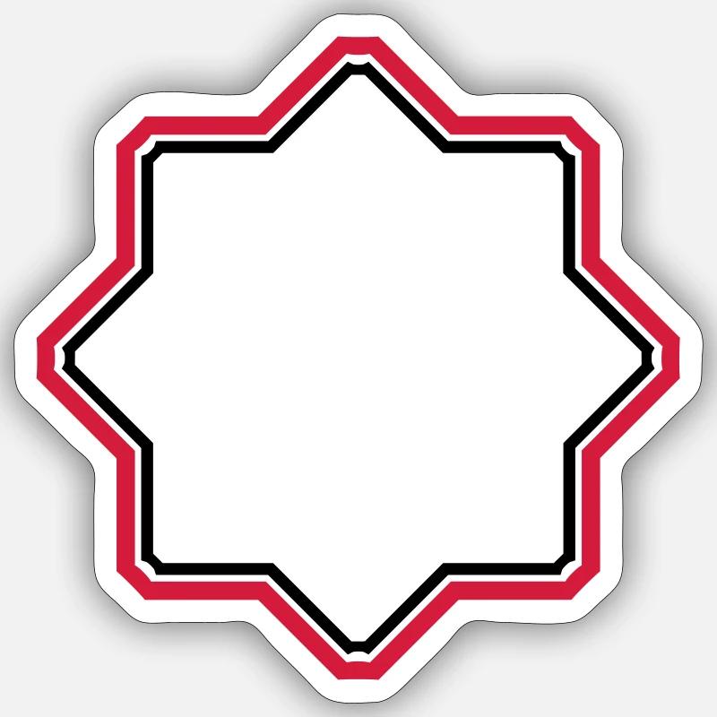 red star border frame text field write n Sticker size S (10 x 10 cm)