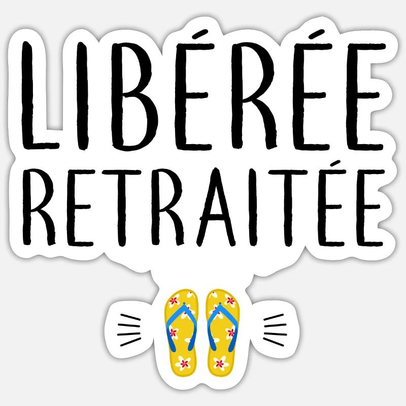 Libérée retraitée - Sticker taille S (10 x 10 cm) - blanc mat