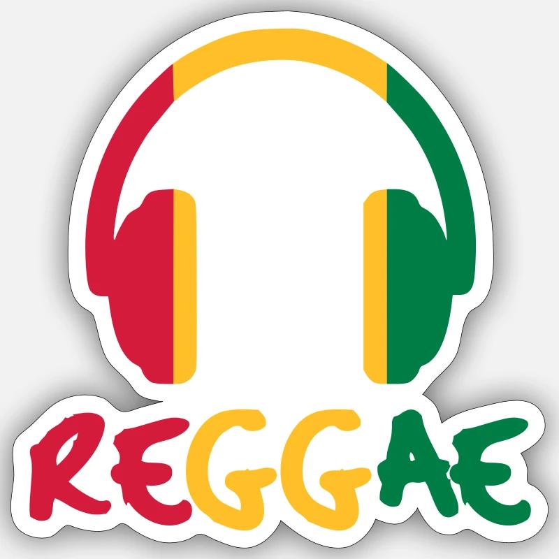 Reggae - Sticker Größe S (10 x 10 cm) - Mattweiß