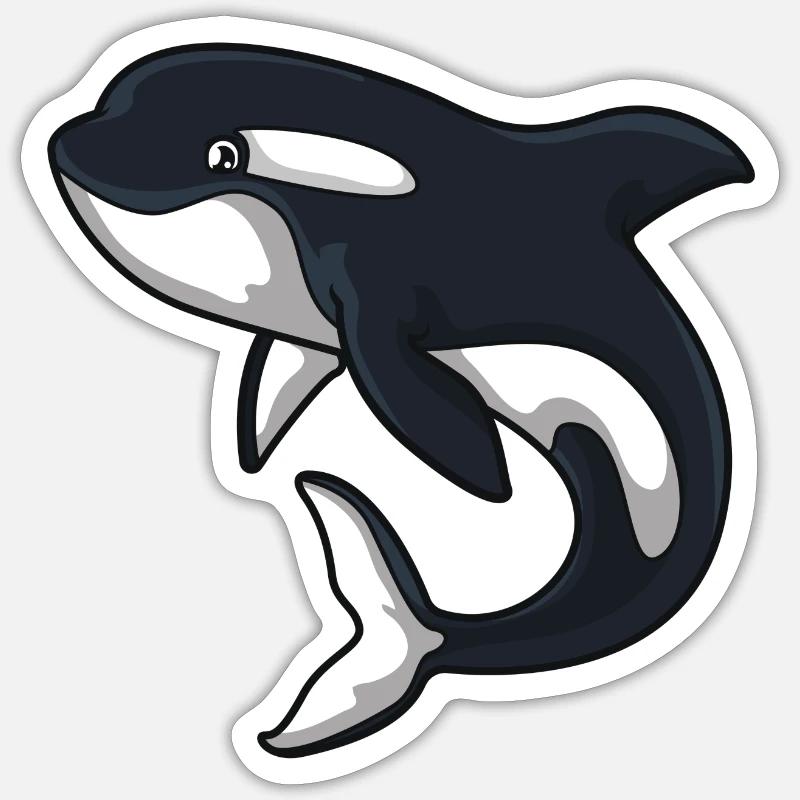 Orca Wal - Sticker Größe S (10 x 10 cm) - Mattweiß