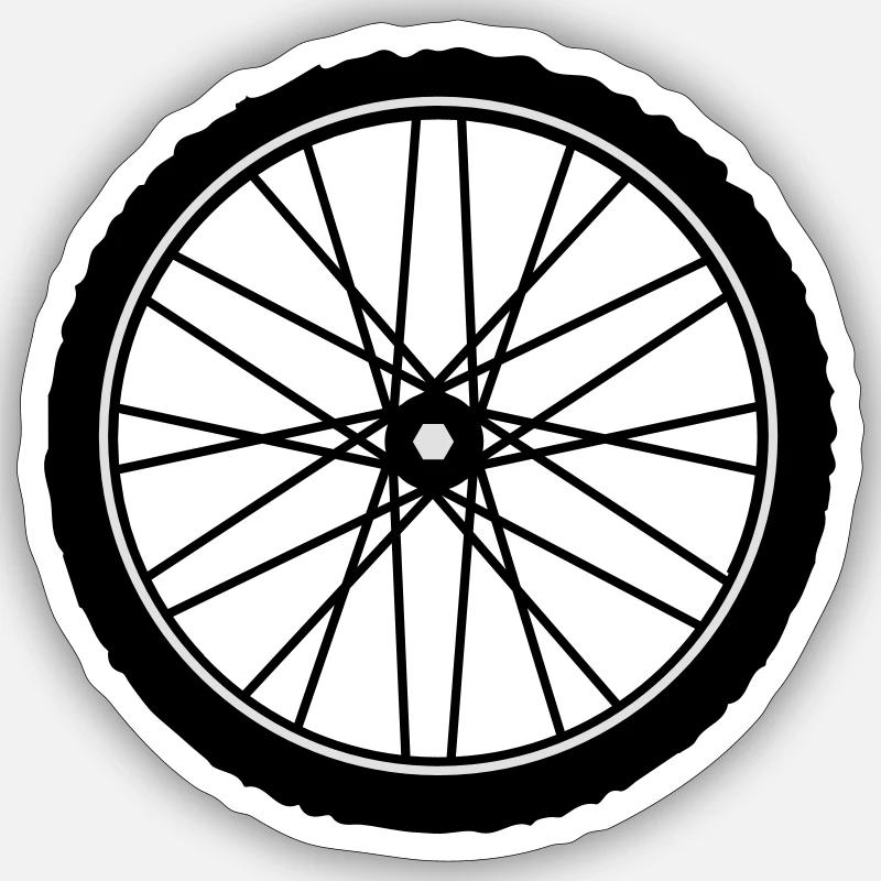 A bicycle tire - Sticker size S (10 x 10 cm) - white matte