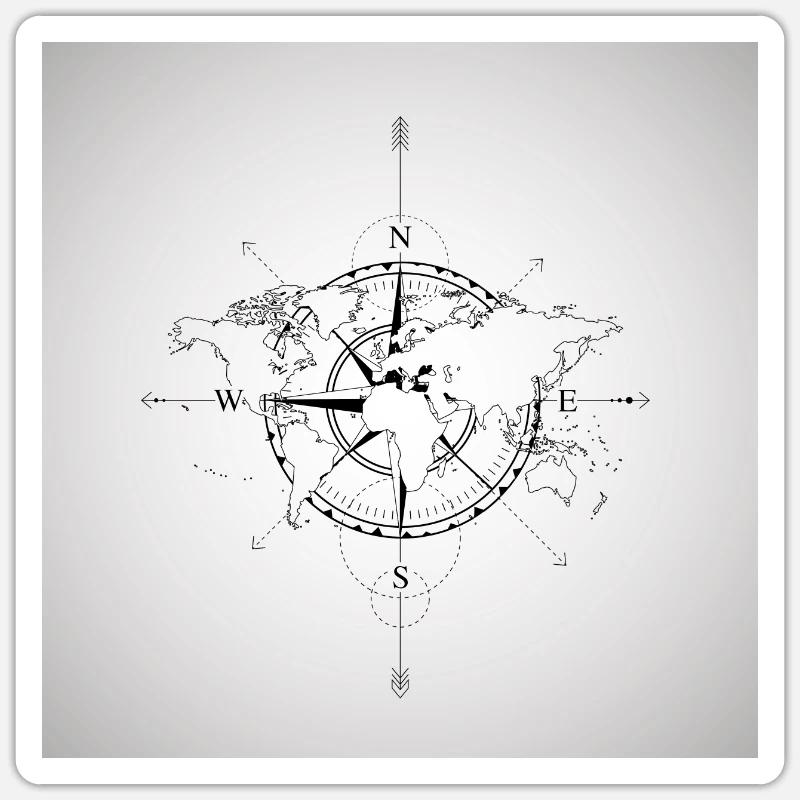 compass Sticker size S (10 x 10 cm)