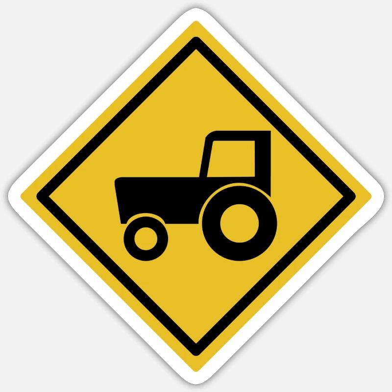 Attention tractor sign tractor Bauer farmer - Sticker size S (10 x 10 cm) - white matte