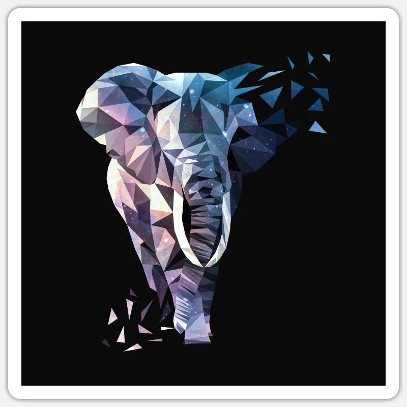 Conception de triangle d'éléphant Sticker taille S (10 x 10 cm)