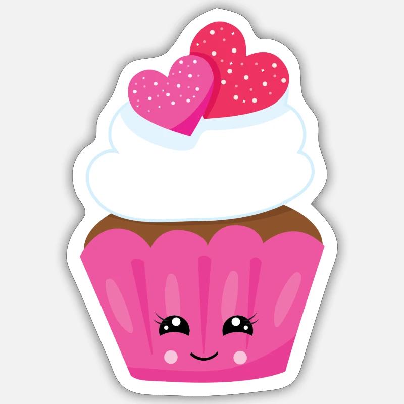 cupcake - Sticker taille S (10 x 10 cm) - blanc mat