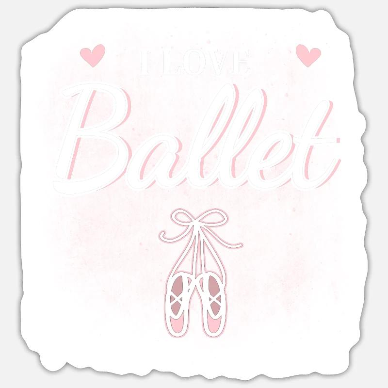 J'aime le ballet - Sticker taille S (10 x 10 cm) - blanc mat