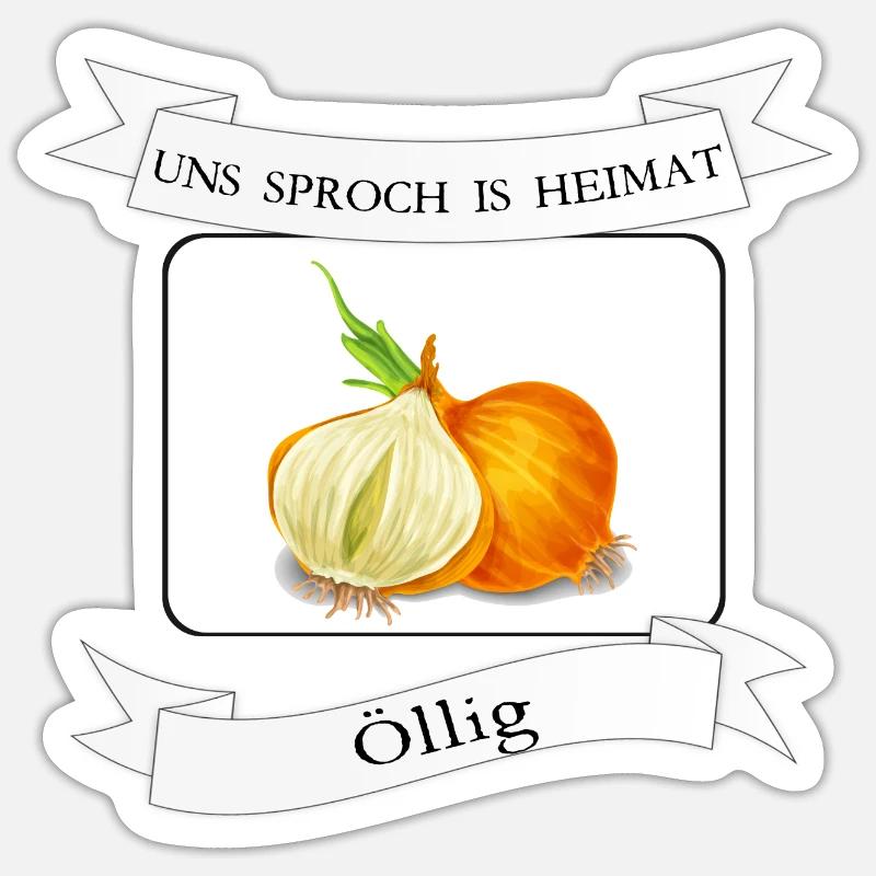 Oignon gras sur Kölsch, Cologne, dialecte Sticker taille S (10 x 10 cm)