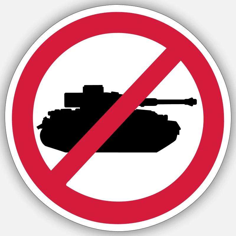 Tank - Sticker size S (10 x 10 cm) - white matte