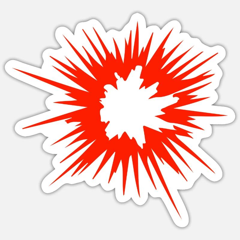 Explosion Star Flame - Sticker size S (10 x 10 cm) - white matte