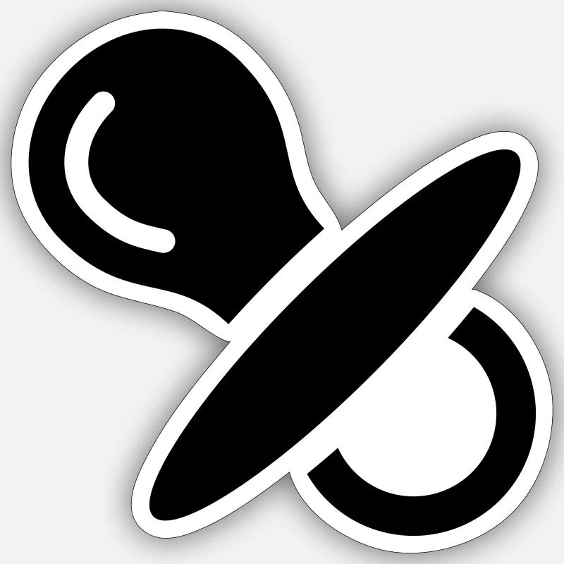 Schnuller, nuckel, baby, brust, schlafen - Sticker Größe S (10 x 10 cm) - Mattweiß